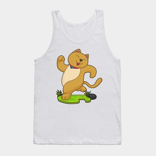 Cat with Choker at Running Tank Top